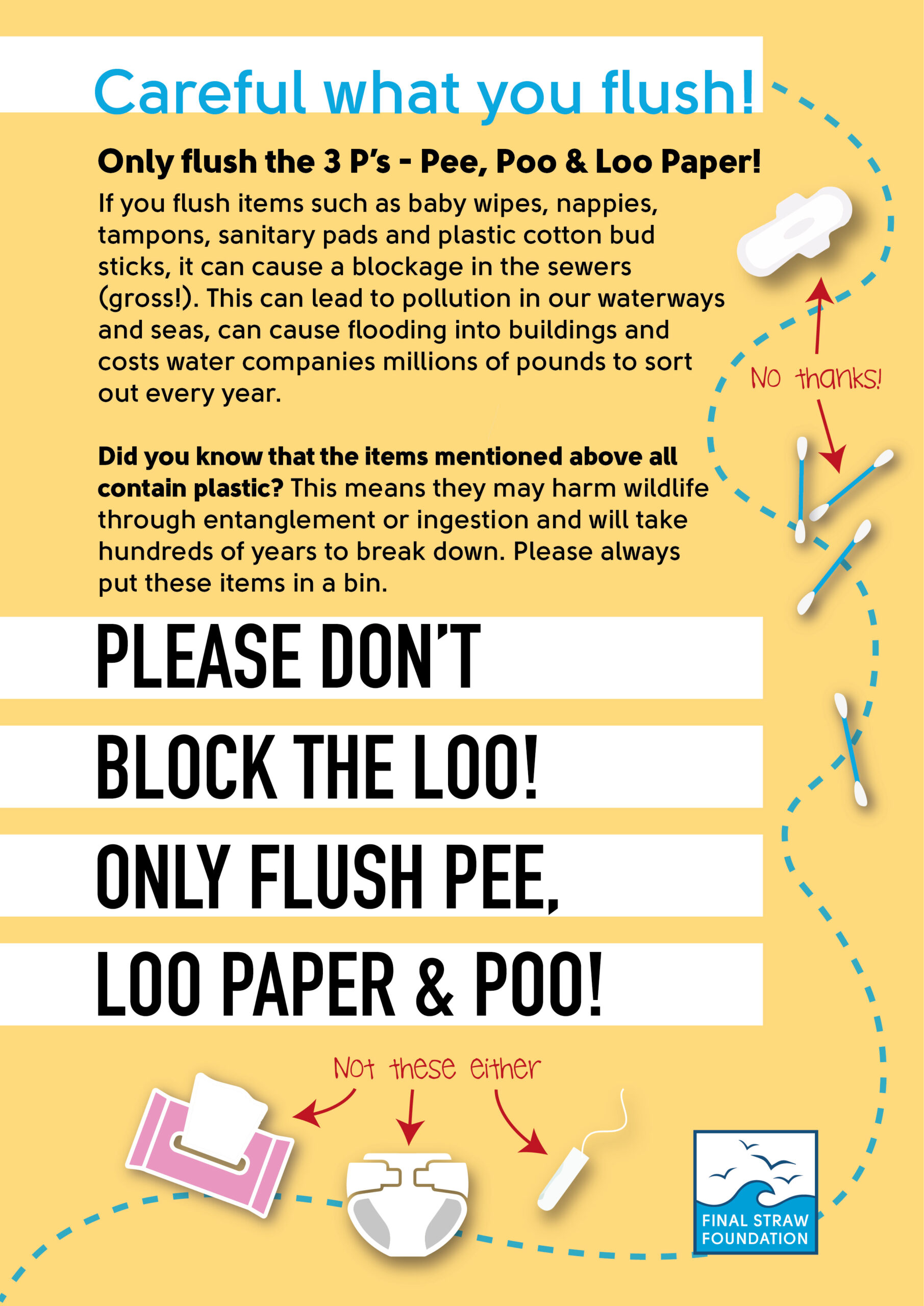 Final Straw Foundation Poster - Careful What You Flush