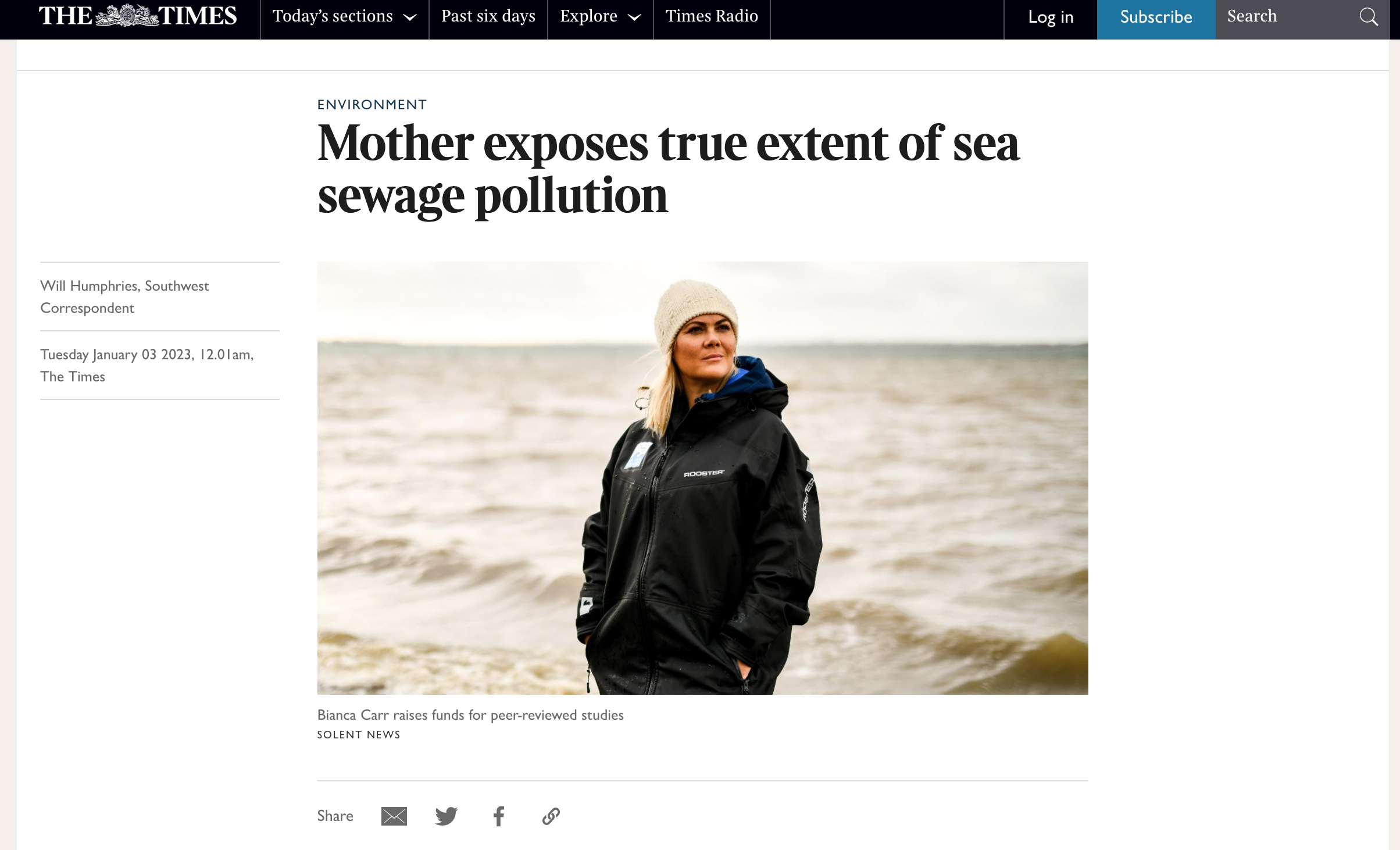Times Article on Clean Harbours Partnership