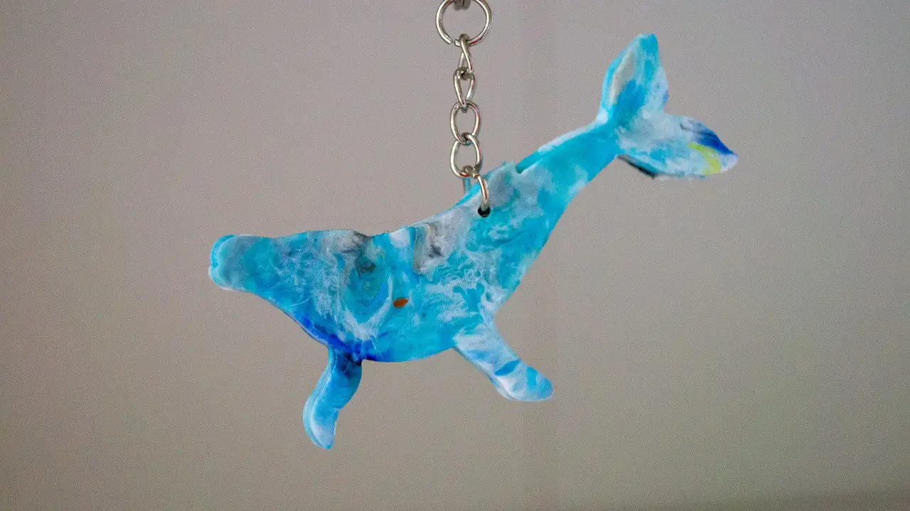 Upcycled Plastic Ocean Wildlife Keyring - Image 3